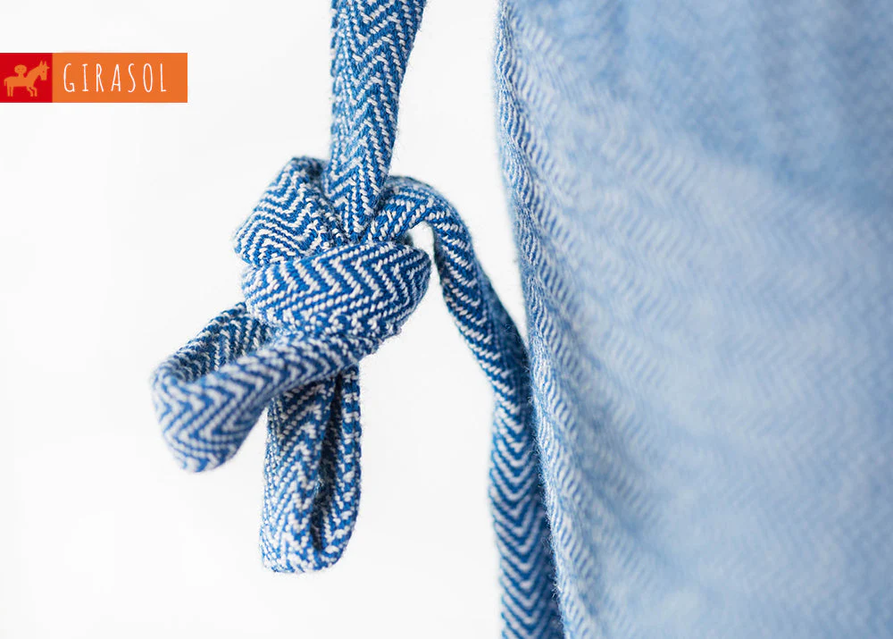 Girasol MySol - Babytrage ab Geburt - Hüftgurt mit Schnalle - Blue Tweed - Recycled Cotton