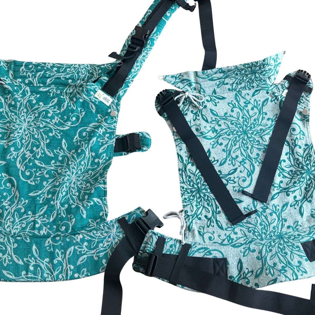 Twinset - Mr X & Twin Rückenteil - Fullbuckle Babytrage für Zwillinge - Esmeralda Gr. 1 ab Geburt