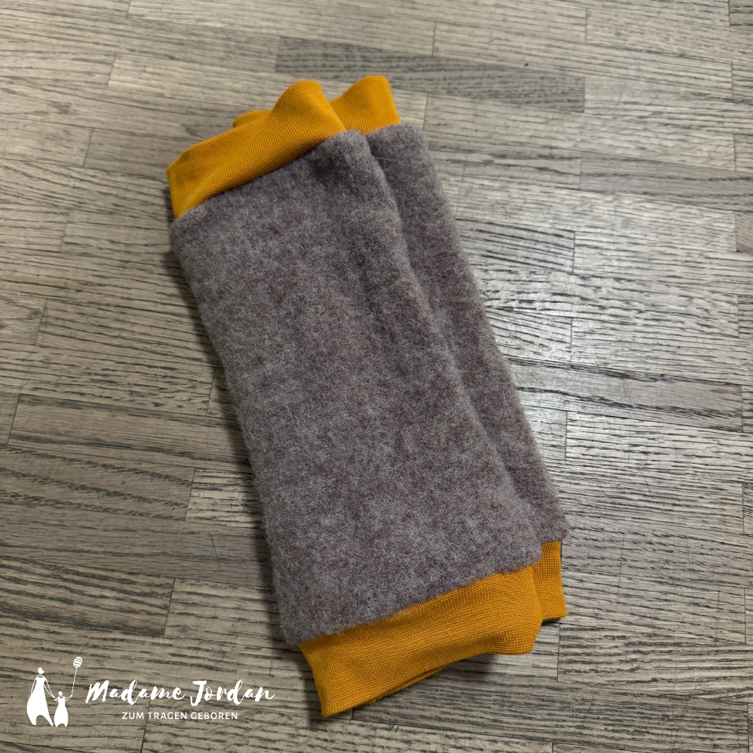 Stulpen Wollfleece - sand / sonnengelb