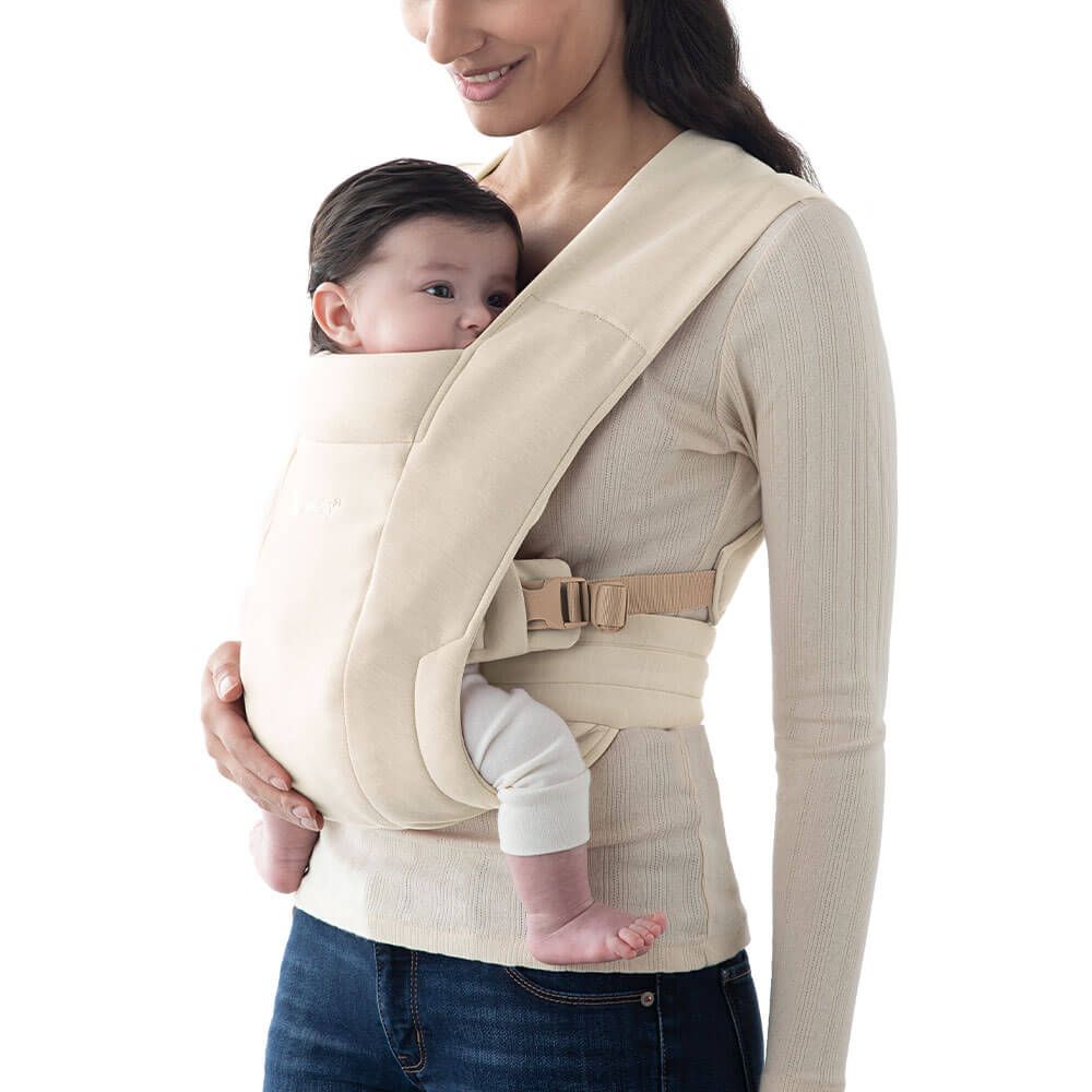 Ergobaby Embrace Babytrage für Neugeborene ab Geburt - Soft Knit Cream