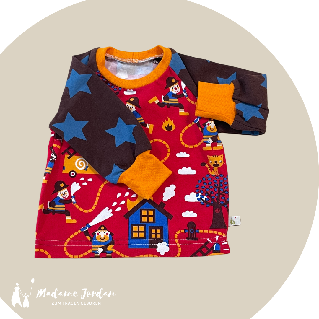 Raglanshirt Langarm Feuerwehr - Gr. 62/68
