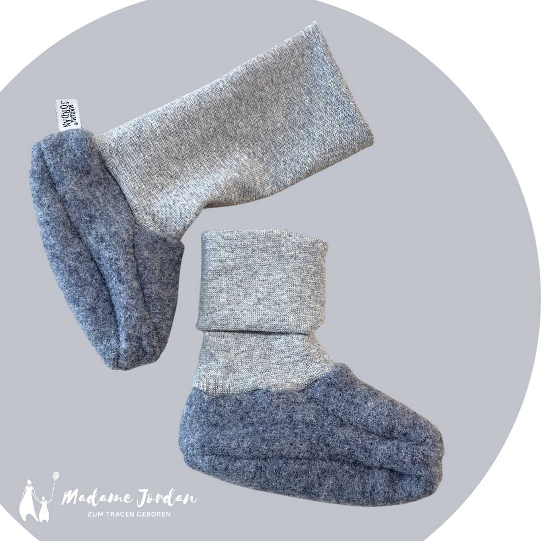 Wollschuhe - Trageschuhe grau/ hellgrau Gr. M