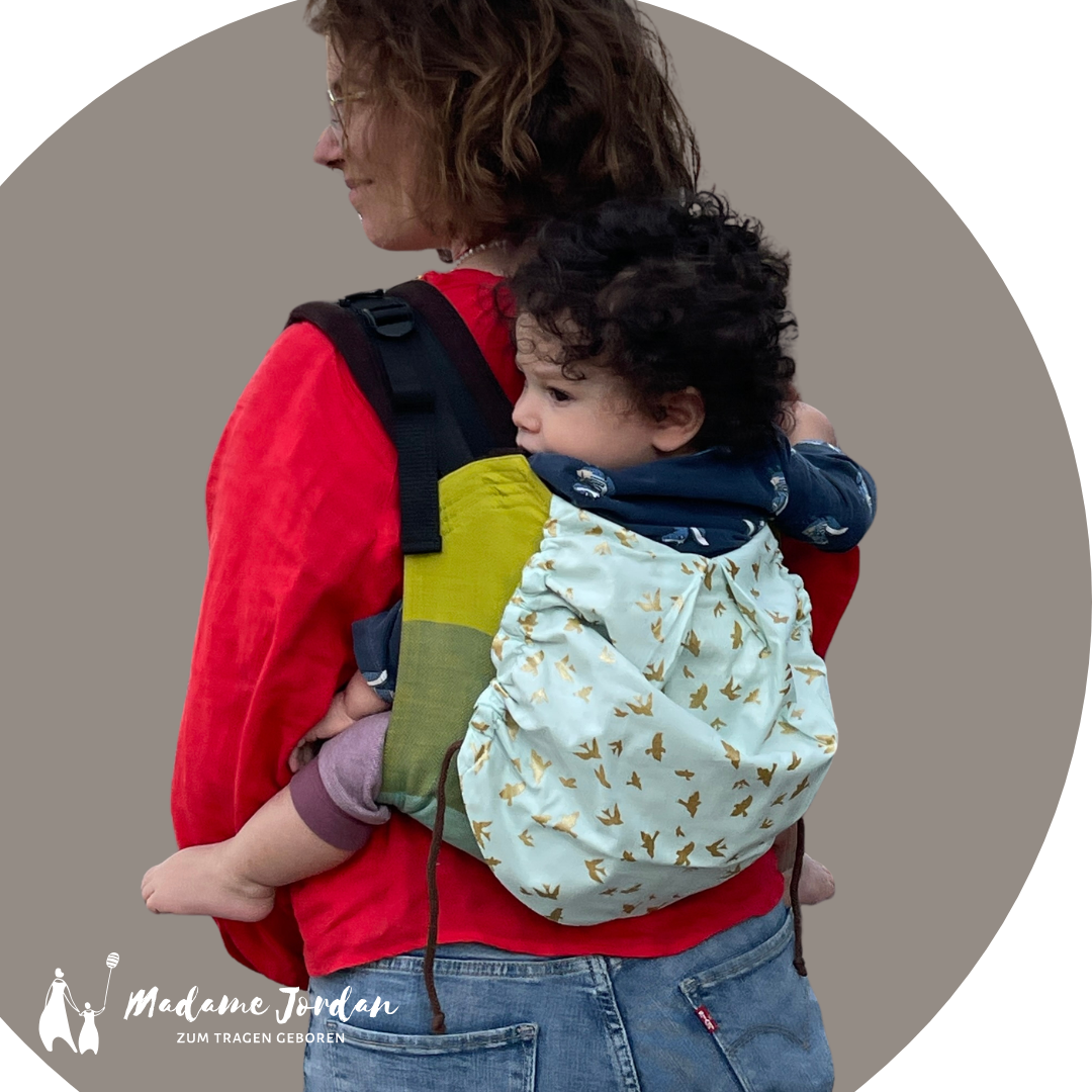 Madame Jordan Onbuhimo Gr. 1 - Nature grün mit Vögeln