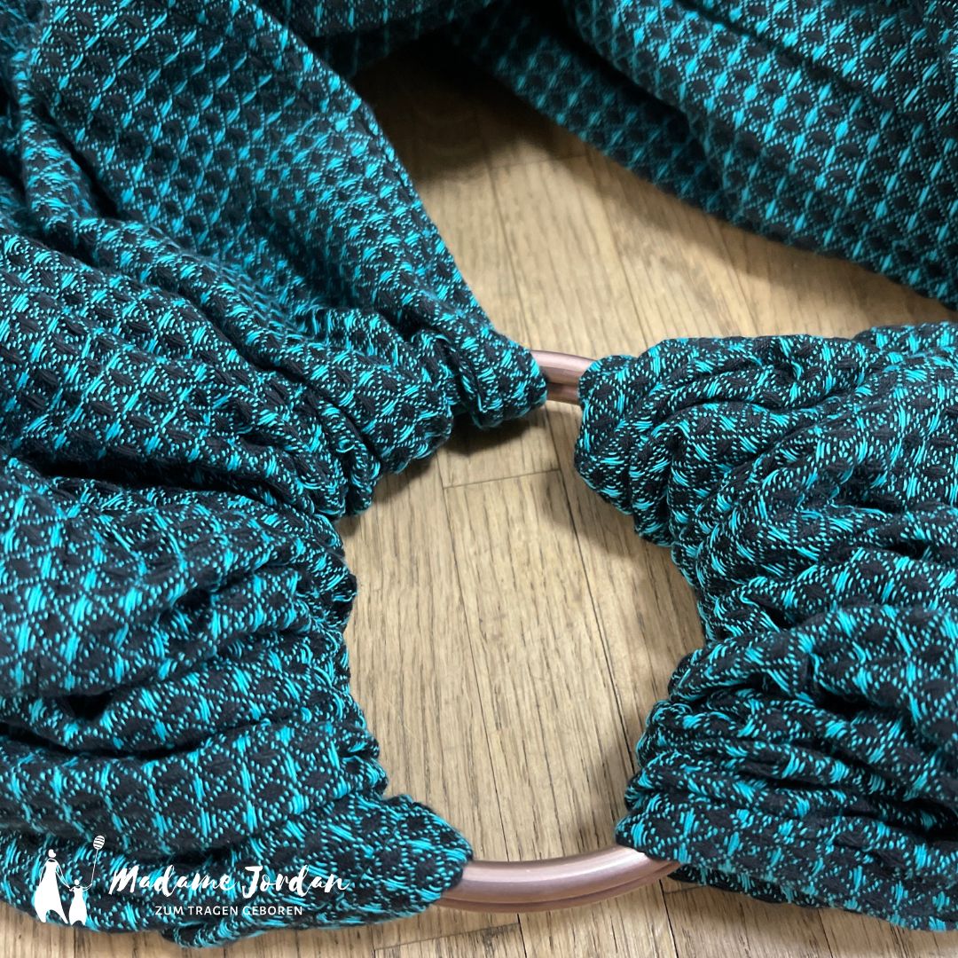 Ringsling für Zwillinge /Twins  - Waffles emerald /black