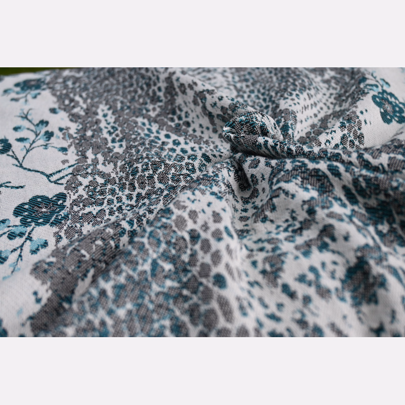 Yaro Tragetuch Flowersnake Duo Black Blue Wool Gr. 6 (4,6m)