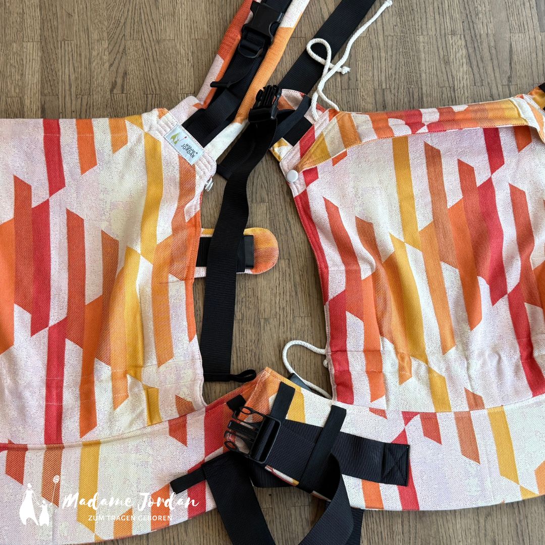 Twinset - Mr X & Twin Rückenteil - Fullbuckle Babytrage für Zwillinge - QUARRY CITRINE ab 55/60 cm Körpergröße