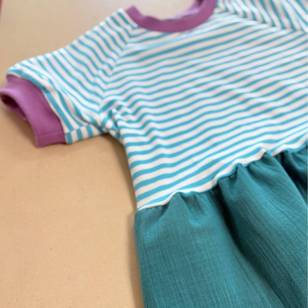 Sommer Kleid 'Hedi' - türkis Ringelchen  Gr. 98/104