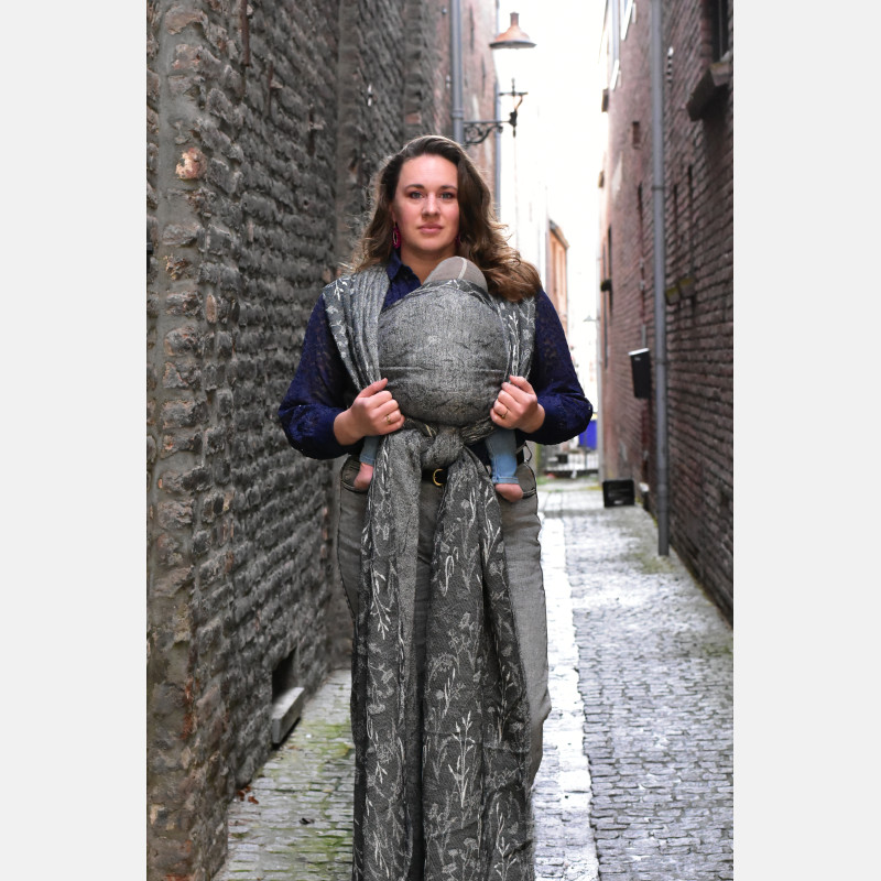 Yaro Tragetuch - Terra Duo Grey Black Wool Boucle Gr. 6 mit 4,6m