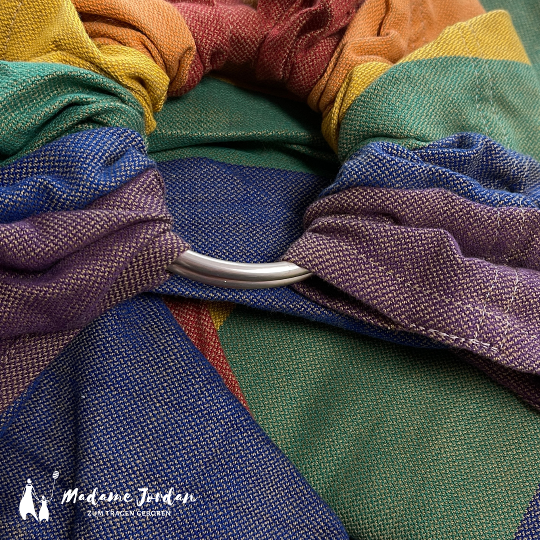 Ringsling für Zwillinge /Twins - Regenbogen Pride Bronceado